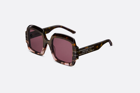 Brown-to-Pink Gradient Tortoiseshell-Effect Square Sunglasses DSGTS1U