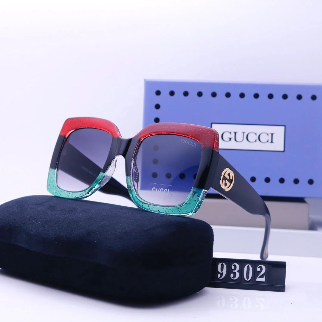 color block square sunglasses