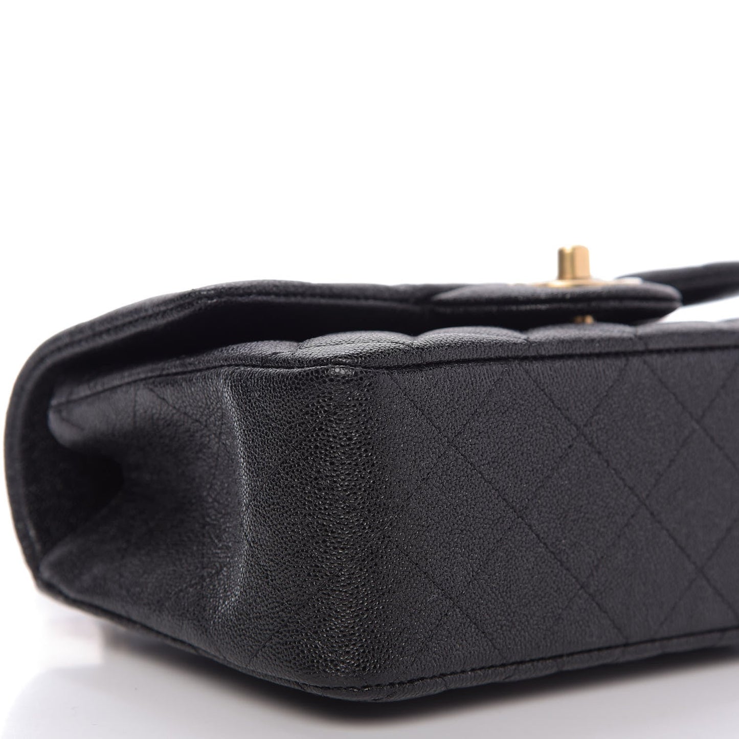 Caviar Quilted Mini Top Handle Rectangular Flap Black