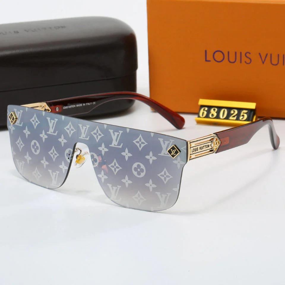 Luxury printed large frame lens sunglasses 58026