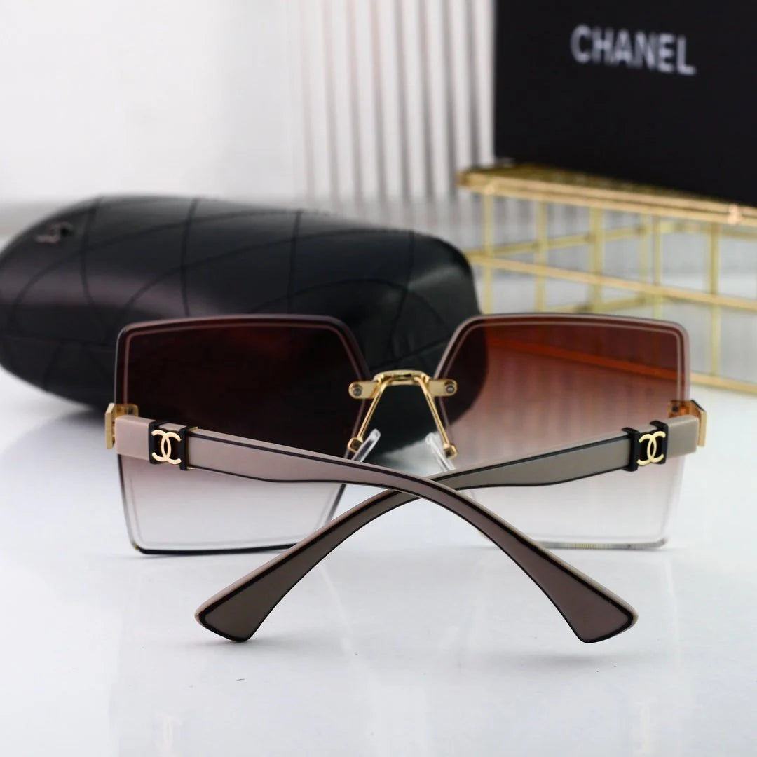 Square frameless fashion sunglasses