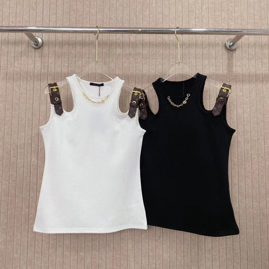 embellished off-the-shoulder tank top