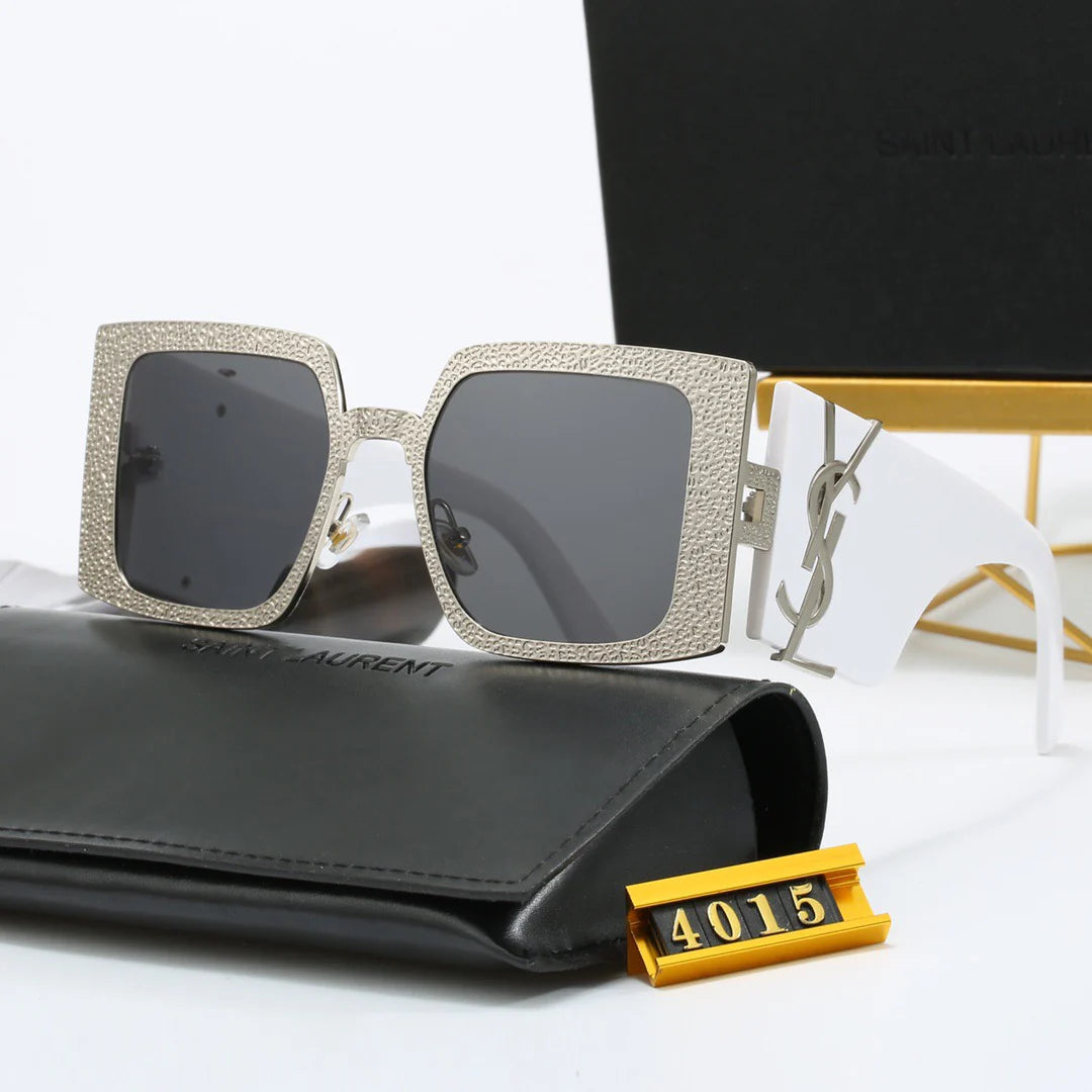 Textured Metal Frame Sunglasses