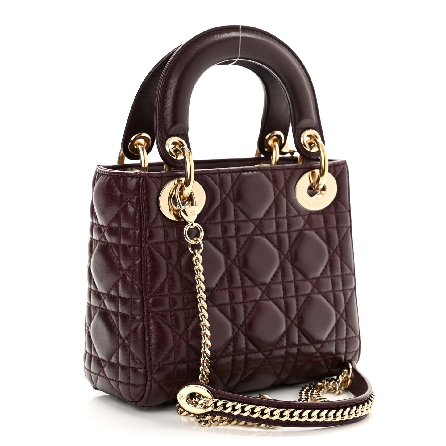 Lambskin Cannage Mini Lady D Plum