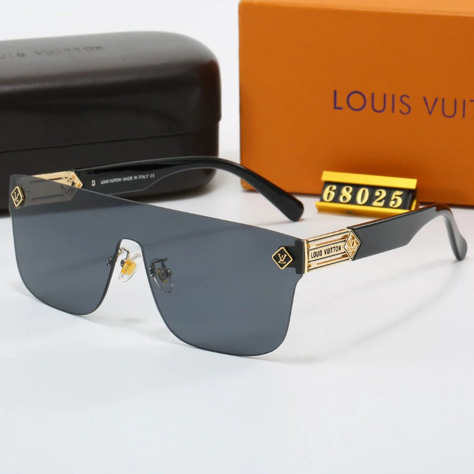 Luxury printed large frame lens sunglasses 58026