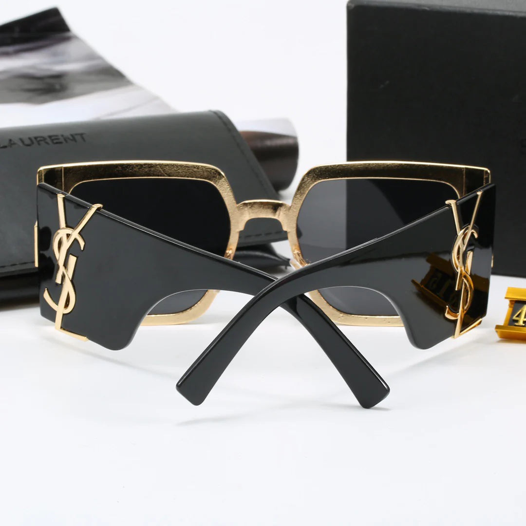 Textured Metal Frame Sunglasses