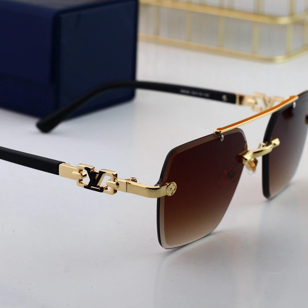 Metal polygonal large frame sunglasses