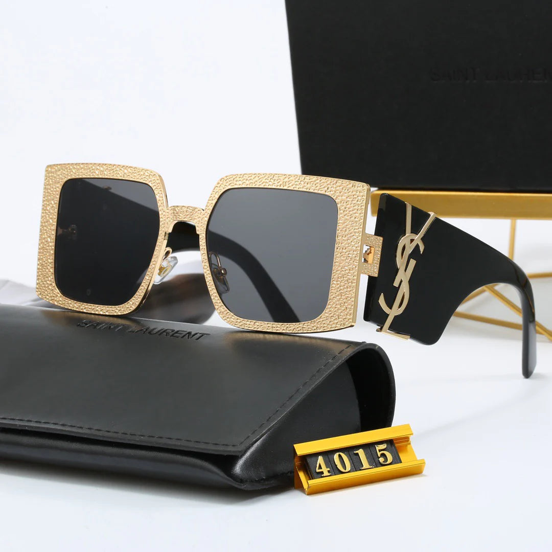 Textured Metal Frame Sunglasses