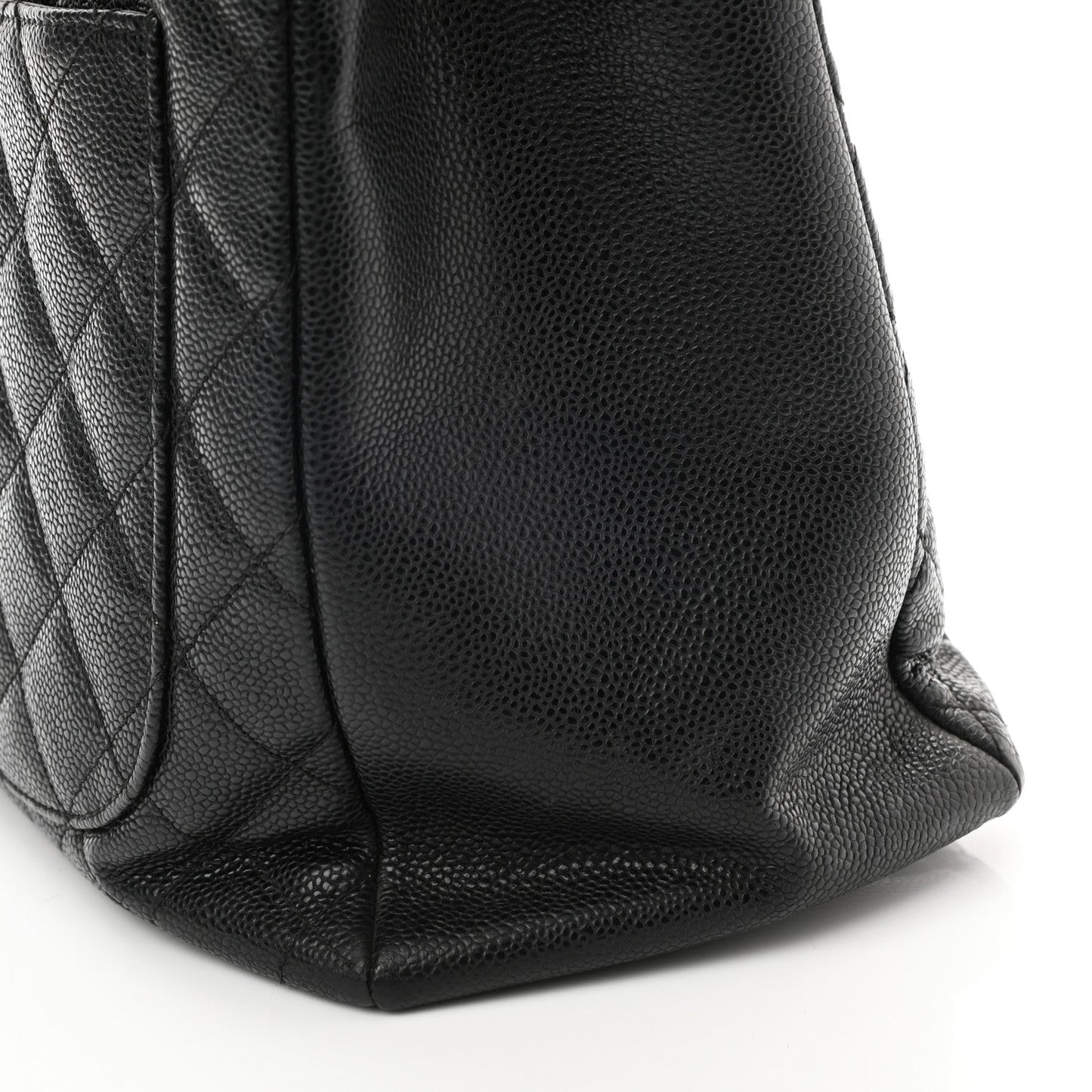 Caviar Quilted Grand Shopping Tote GST Black - Gold chain