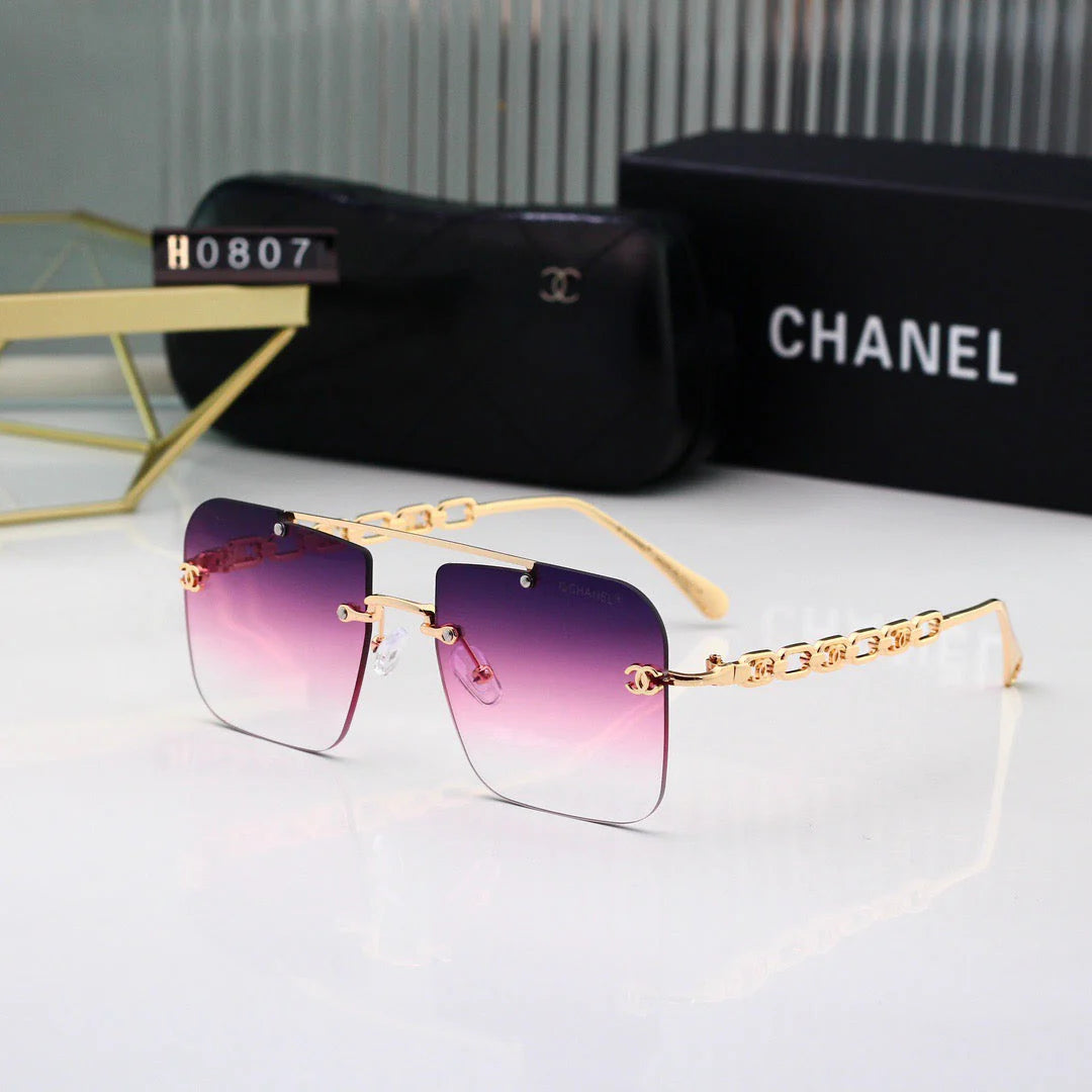 Fashionable watermark metal frame sunglasses H0807