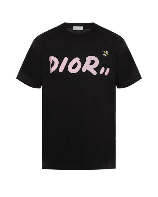 Black X Pink Print T-shirt