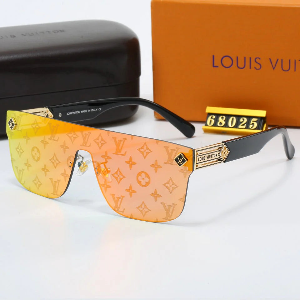 Luxury printed large frame lens sunglasses 58026