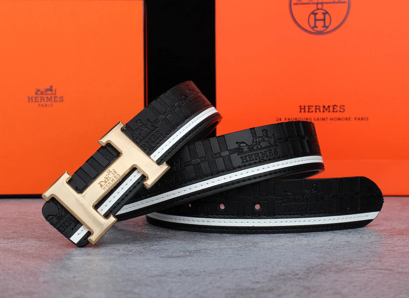 H 3-color fashion belt