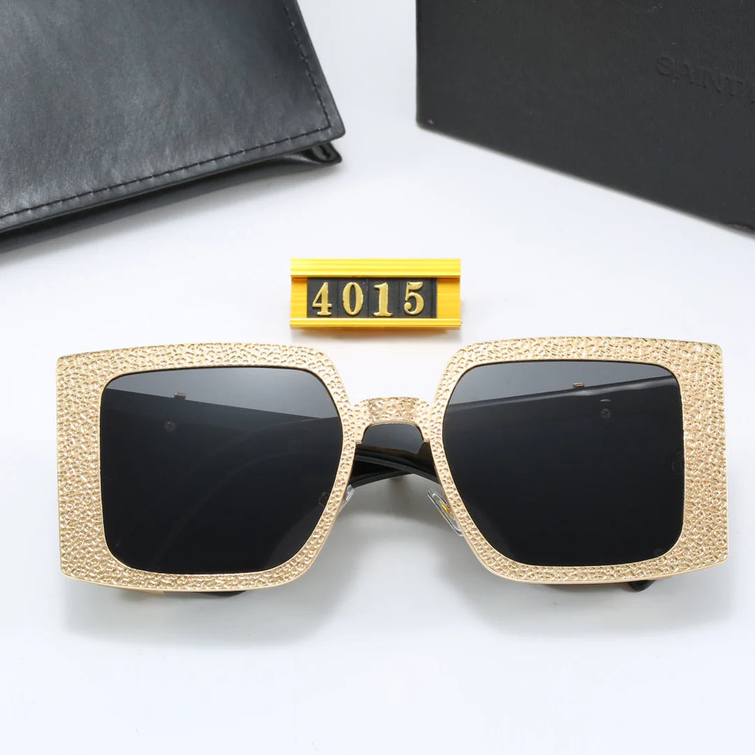 Textured Metal Frame Sunglasses