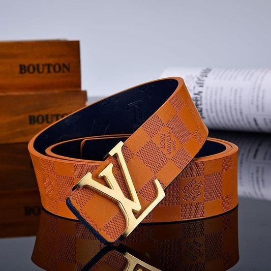 3 Colors Luxury New Letter Brown Leather Belt