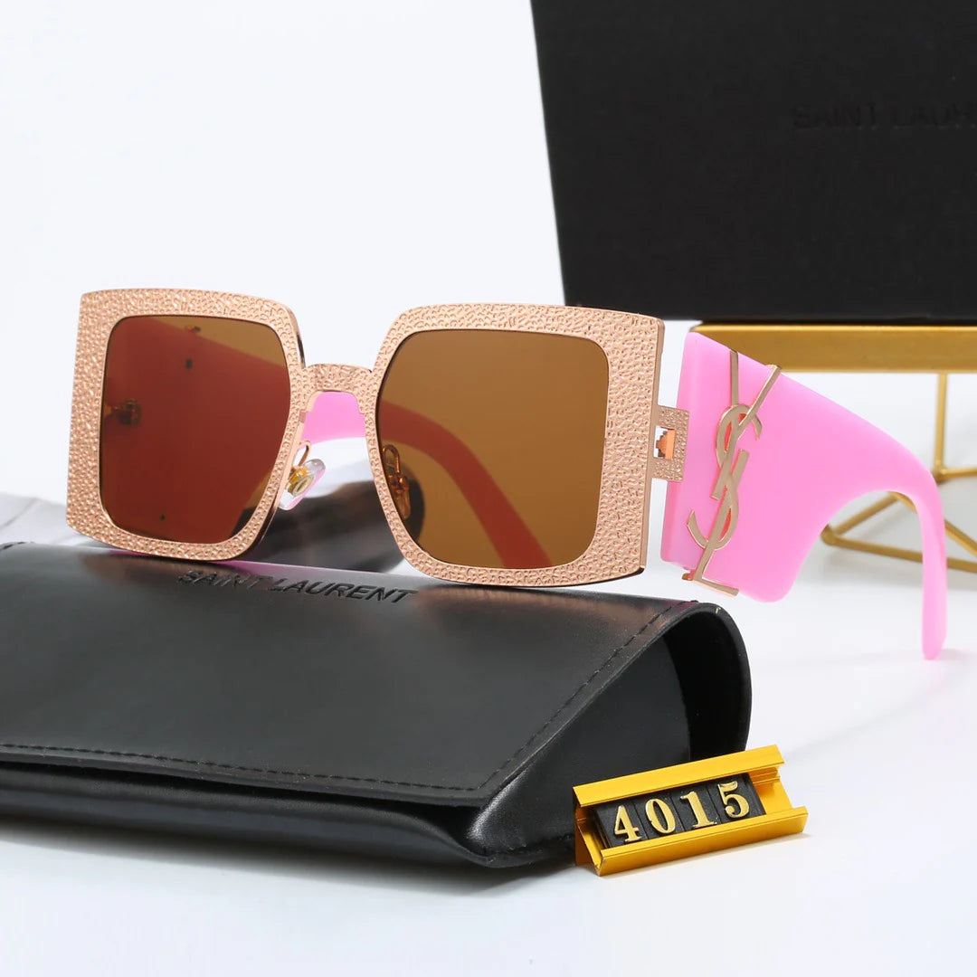 Textured Metal Frame Sunglasses